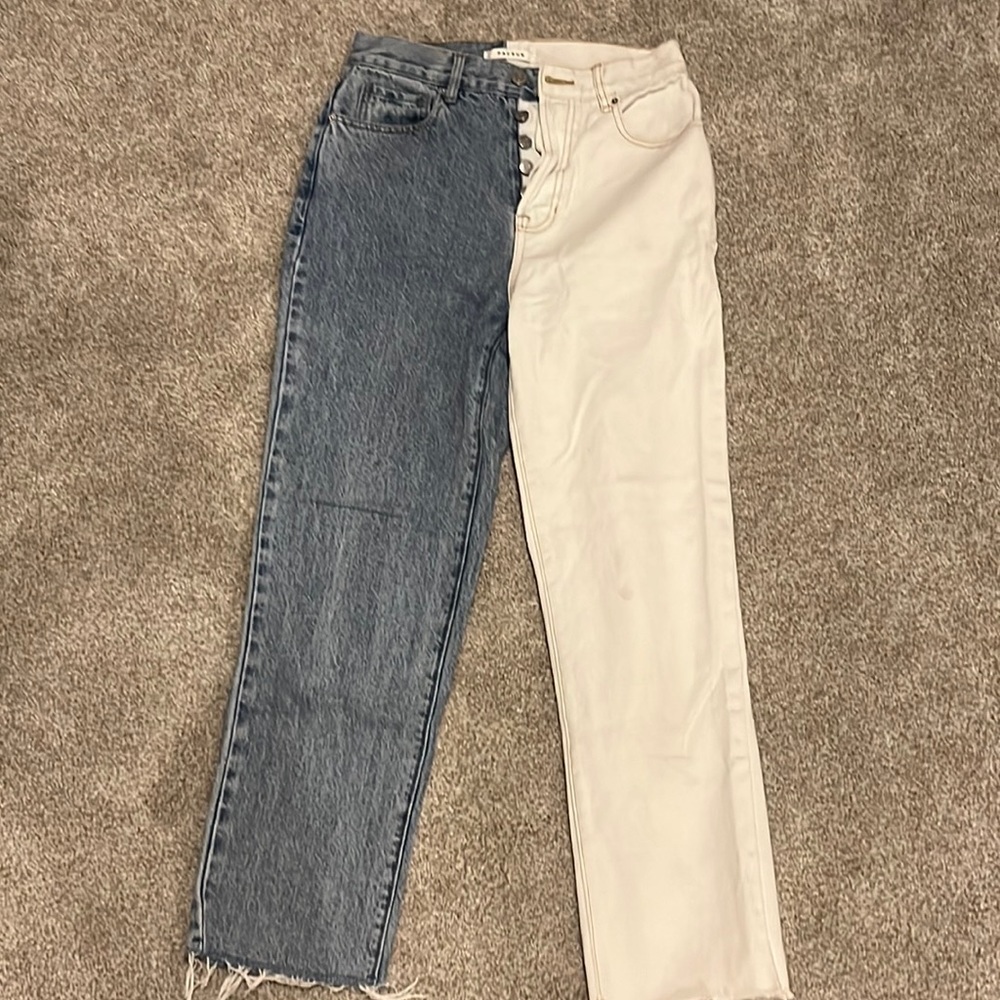 Pacsun Half White Half Blue jeans
